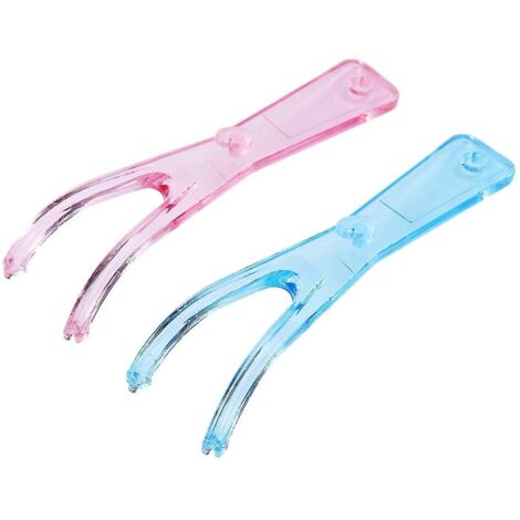 Porte-fils dentaires réutilisables Slim Grip, rose et bleu (lot de 2) (1/5)