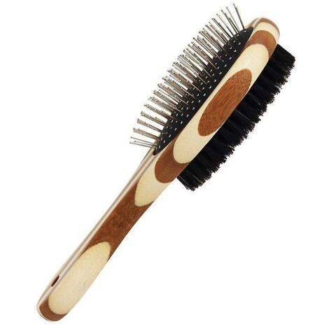 Brosse de toilettage double face 2 en 1 pour chiens et chats, peigne et masseur multifonctions, outil de toilettage pour poils longs et courts (1/5)
