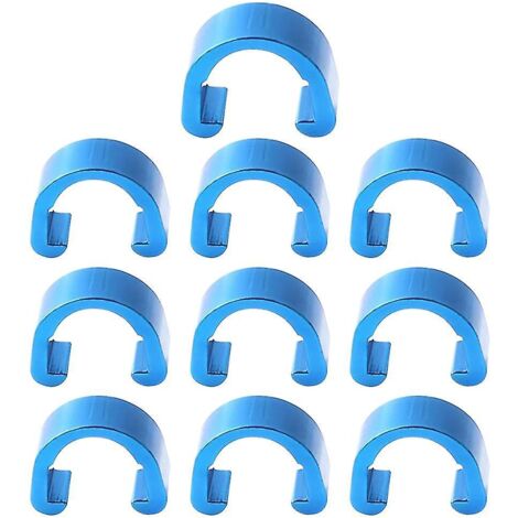 Lot de 10 clips en C bleus pour guide-câble de vélo VTT (1/5)