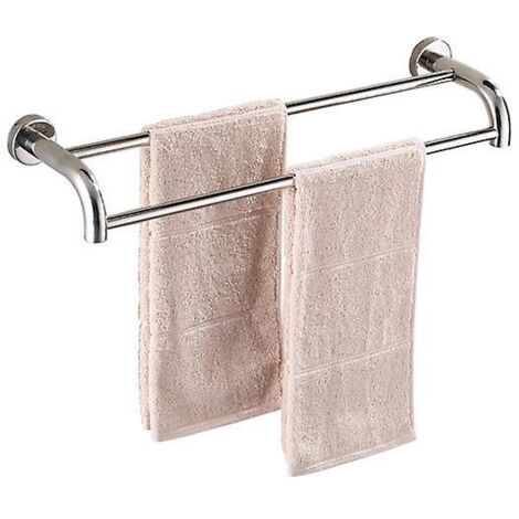 Porte-serviettes mural en acier inoxydable avec étagère multifonction et rangement pour serviettes de bain de 60 cm (1/3)