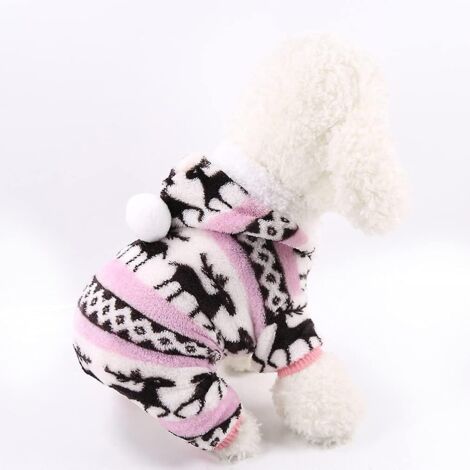 Pull rose à capuche et col roulé pour petits et moyens chiens et chats (1/5)
