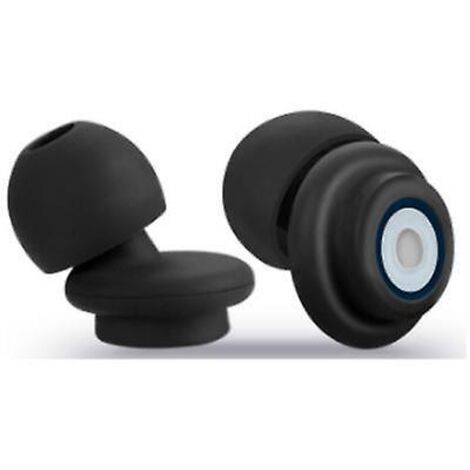 Bouchons d'oreilles réutilisables en silicone noir pour dormir, avec réduction du bruit de 27 dB (1/4)
