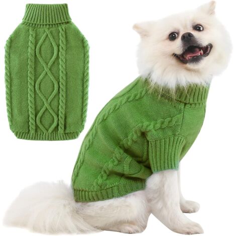Pull à col roulé classique en maille pour chiens, vêtements d'hiver pour animaux de petite et moyenne race (1/5)