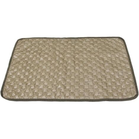 Couverture rafraîchissante pour animaux de compagnie pour l'été, coussin isolant en soie glacée avec couche pour siège d'intérieur, kaki, taille S (35 45 cm) (1/5)
