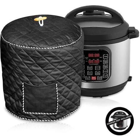 Housse anti-poussière noire sur mesure avec poches pour autocuiseurs de 6/8 pintes - Compatible avec Instant Pot et modèles similaires (1/4)