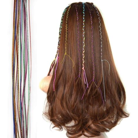 60 accessoires de coiffure tressés tendance et colorés - Cordons à cheveux à faire soi-même pour les fêtes de filles et de femmes