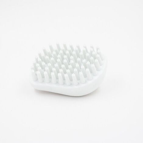 Brosse de bain pour animaux avec plaque en silicone amovible, 1 pièce, blanche, 10 x 0,7 cm, pour chiens et chats à poils mi-longs et longs - Brosse de massage pour le toilettage (1/5)