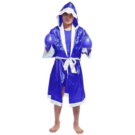 Robe de chambre uniforme de boxe MMA Muay Thai bleu saphir XXL (1/4)