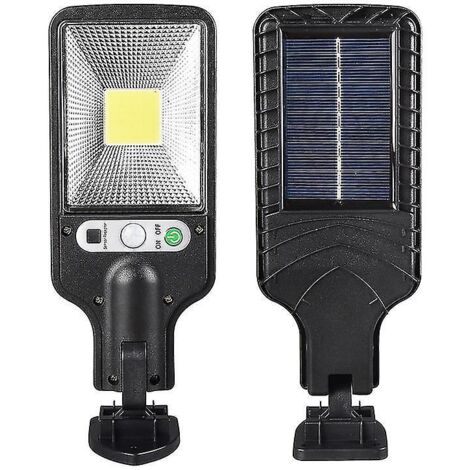 Lampadaire solaire LED étanche à détecteur de présence humaine pour jardin et cour extérieure (1/3)