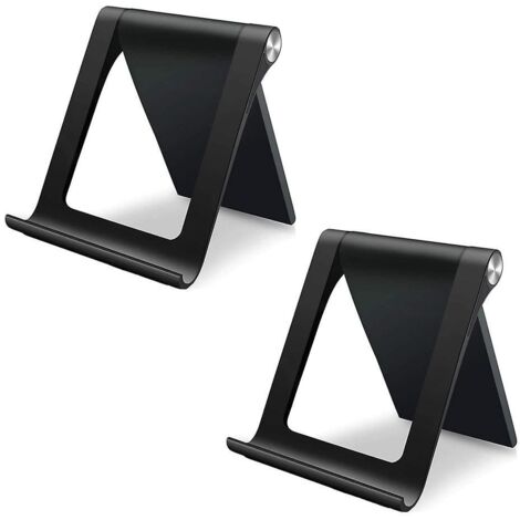 Support de bureau pliable et réglable à 360° pour téléphone et tablette - Lot de 2, compatible avec iPhone XS Max, XR, X, 8 et 7, Samsung S10, S9, S8, Note 9 et S7 Edge (1/5)