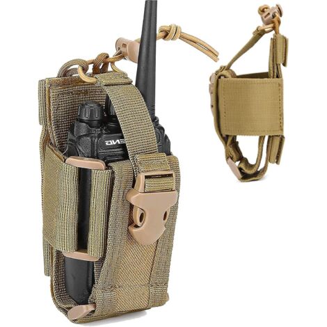 Pochette tactique pour intercom, couleur kaki, étui pour talkie-walkie pour activités de plein air et équipement CS (1/5)
