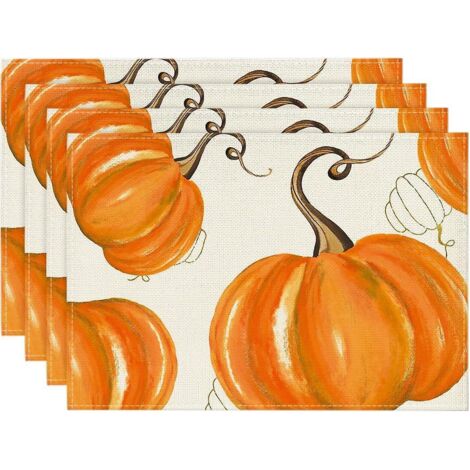 Lot de 4 sets de table en vinyle tissé résistant à la chaleur pour la cuisine, 45 cm x 30 cm (1/5)
