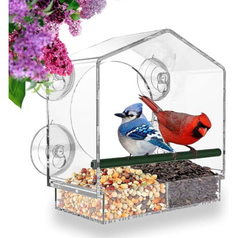Mangeoire extérieure pour oiseaux sauvages, à poser sur une fenêtre (1/5)