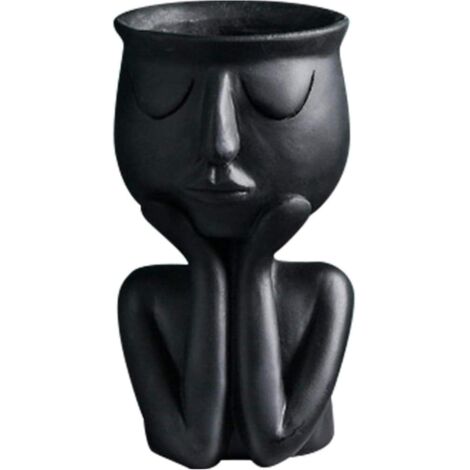 Pot de fleurs en résine en forme humaine pour la décoration de jardin extérieur - Vase rétro sculpté, idéal pour décorer un bureau ou offrir en cadeau. (1/5)