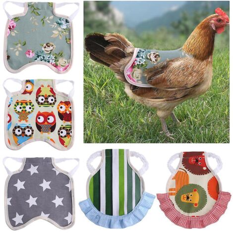 Lot de 5 tabliers de selle pour poules avec sangles élastiques - Accessoires de soin des plumes pour canards, oies et protection des ailes arrière (1/5)