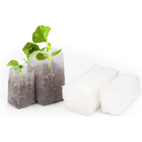 200 sacs de culture biodégradables en tissu non tissé pour semis, 2 tailles (10 x 12 cm + 14 x 16 cm) (1/5)