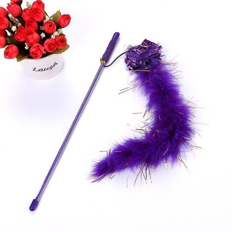 Jouet interactif pour chat à plumes avec clochette pour un jeu naturel - Couleur aléatoire (1/4)