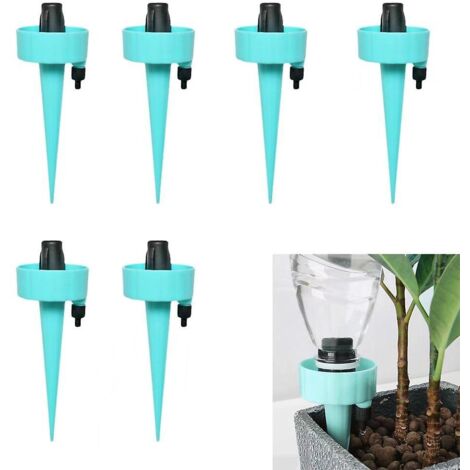 Kit d'irrigation goutte à goutte 6 pièces avec vannes de régulation à débit lent pour l'arrosage des plantes de jardin et des plantes d'intérieur pendant les vacances (1/5)