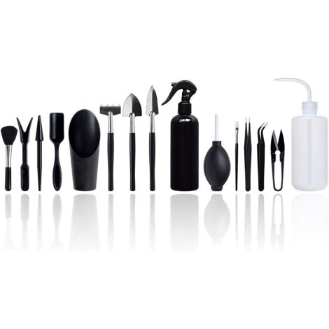 Ensemble de 15 mini-outils de jardinage pour plantes succulentes, idéal pour l'entretien et le rempotage des jardins féériques d'intérieur (1/5)
