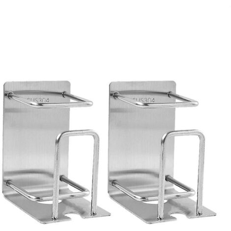 Support mural en acier inoxydable pour brosse à dents et dentifrice - Lot de 2 (1/4)
