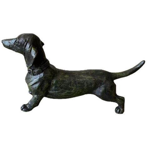 Statuette décorative de collection en résine de style vintage représentant un teckel (1/5)