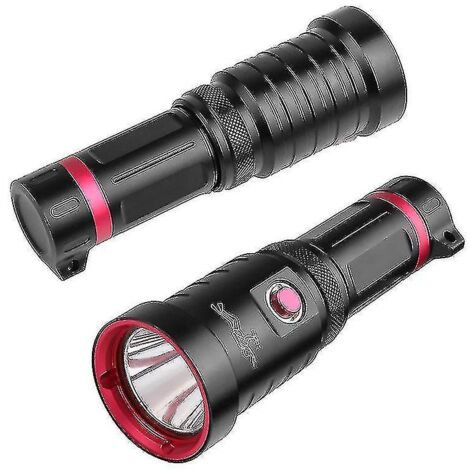 Lampe torche de plongée sous-marine LED 3000 lumens, étanche jusqu'à 100 m.