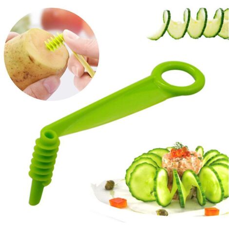 Ensemble de 4 coupe-légumes manuels en spirale, couleur aléatoire, pour pommes de terre, carottes, concombres - Outil de cuisine pour spirales (1/5)
