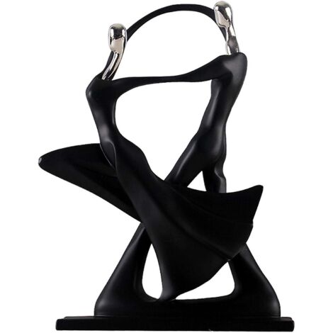 Sculpture abstraite en résine représentant un couple de danseurs, avec socle rectangulaire - Idéale pour la décoration de la maison et du bureau