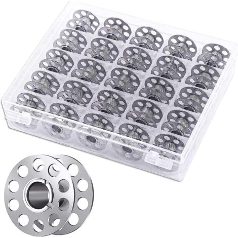 Ensemble de 25 bobines de fil métallique avec boîte de rangement pour machine à coudre (1/5)