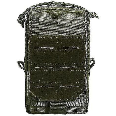 Pochette tactique Molle 1000D, sac banane militaire, sac à outils EDC pour homme, gilet, pochette, étui pour téléphone portable, sac de chasse compact, vert (1/5)