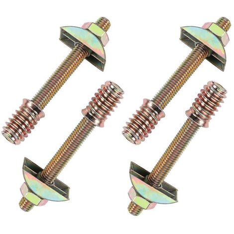 Lot de fixations pour meubles M8 x 100 mm 4 en 1, connecteurs demi-lune, rondelles d'espacement pour le montage de tables et de lits, boulons et écrous (1/5)