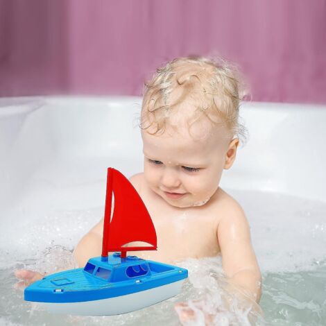 Bateau jouet flottant en plastique, jaune/bleu, choix variés, 2 ans et plus, pour activités estivales/plage | Canadian Tire
