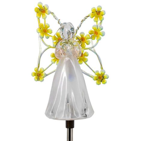 Lampe solaire LED ange de jardin étanche pour la décoration extérieure (pelouse, terrasse, aménagement paysager). (1/5)