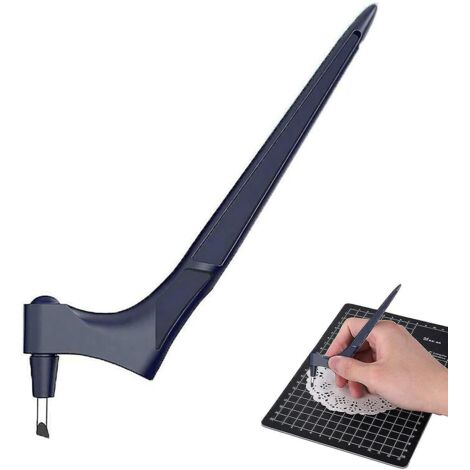 Couteau de découpe rotatif pour papier, outil de découpe pour loisirs créatifs, couteau à sculpter avec 3 lames de coupe, bleu (1/4)