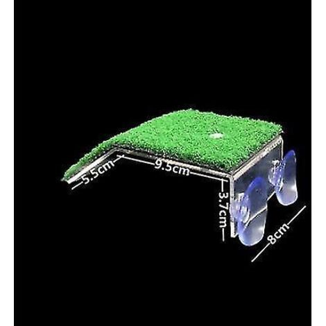 Plateforme de repos pour tortues, rampe pour tortues, terrasse de repos pour tortues, échelle pour reptiles avec gazon artificiel, décoration d'aquarium - S- (1/4)