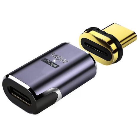 Adaptateur magnétique USB-C, connecteur Type-C 24 broches 40 Gbit/s pour Thunderbolt 3 USB 3.1 - Tête droite (1/5)
