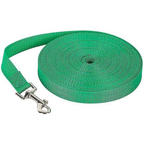 Laisse pour chien de 30 m, laisse de pistage extérieure pour grands chiens - 10 m x 1,5 cm - Verte (1/5)