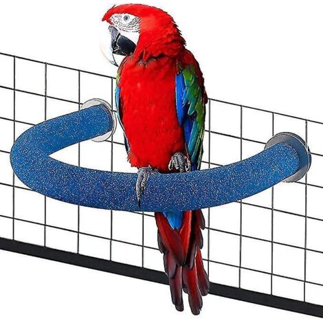 Perchoir pour perroquet, support en forme de U pour oiseaux, jouet pour animaux de compagnie, bâtonnet nettoyant et limant les pattes pour perruches calopsittes, inséparables, conures et perroquets gr (1/5)