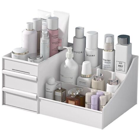 Organisateur de maquillage avec tiroirs, boîte de rangement pour soins de la peau et pinceaux, porte-rouges à lèvres, vert (1/5)