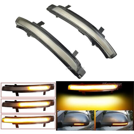 Lot de 2 clignotants LED dynamiques pour Skoda Octavia 2009-2013 et Superb 2008-2014 (gris dynamique), avec fonction séquentielle. (1/5)