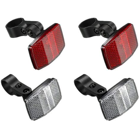 Kit de réflecteurs pour rayons de vélo, 2 réflecteurs avant + 2 réflecteurs arrière, réflecteurs œil de chat pour VTT et vélo de route (1/5)