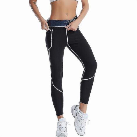 Combinaison de sudation amincissante pour femme, haut brûleur de graisse, legging thermo-gainant, veste sculptante, pantalon S, noir et bleu (1/5)