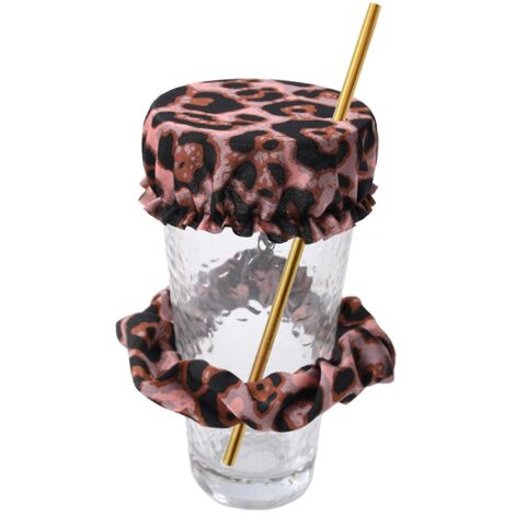 Chouchou réutilisable pour tasse 2023 - Housse imperméable pour éviter les déversements et la contamination des boissons - Motif léopard - 6 (1/5)