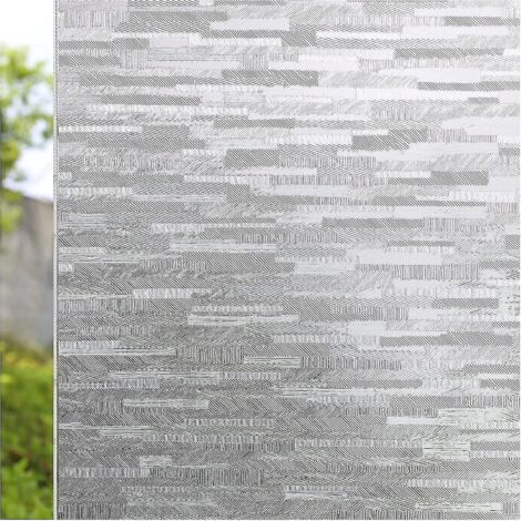 Film décoratif opaque pour vitres, effet givré, sans adhésif, amovible, idéal pour salle de bain et porte de douche - 45 x 300 cm - Gris (1/5)