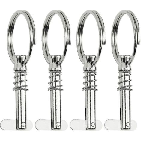 Lot de 4 goupilles de bateau à dégagement rapide en acier inoxydable 316 avec came et cordon de serrage 1/4" x 1". (1/4)