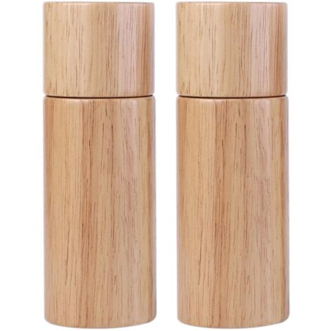 Lot de 2 moulins à sel et poivre manuels de 15 cm (6 pouces) en bois de chêne domestique (1/3)
