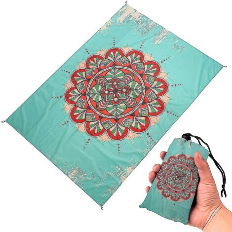 Couverture de plage imprimée anti-sable - Tapis extra large compatible avec les pique-niques en plein air - Imperméable, pliable et portable pour le camping et la pêche - 1 x 1,4 m - Style 5 (1/5)