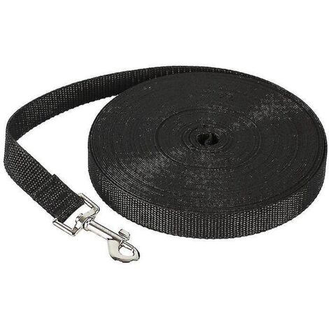 Laisse pour chien de 30 m, laisse de pistage extérieure pour grands chiens - 1,8 m x 1,5 cm - Noire (1/5)