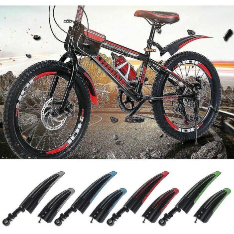 Ensemble de garde-boues de vélo, garde-boues réglables pour vélos de 20/22/24/26 pouces, rouge (1/5)