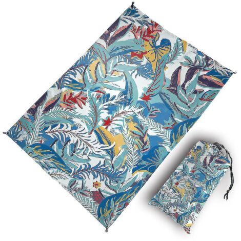 Couverture de plage imprimée anti-sable - Tapis extra large compatible avec les pique-niques en plein air - Imperméable, pliable et portable pour le camping et la pêche - 1 x 1,4 m - Style 1 (1/5)